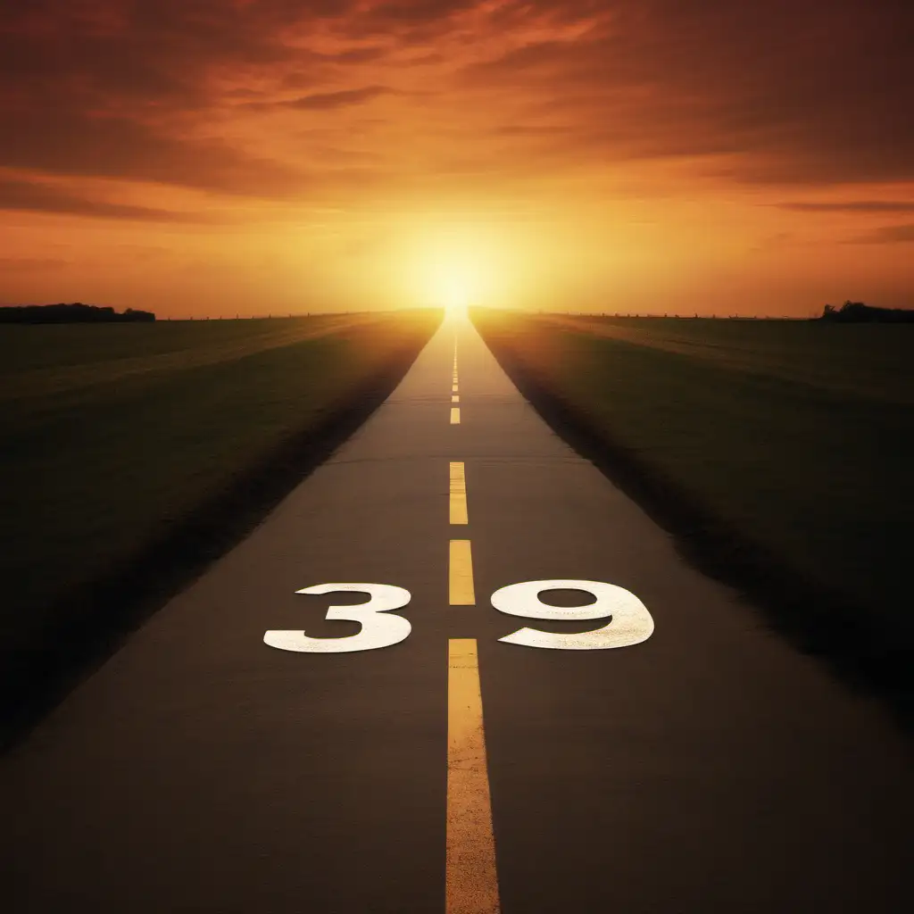 the number 39 is walking way into the sunset
