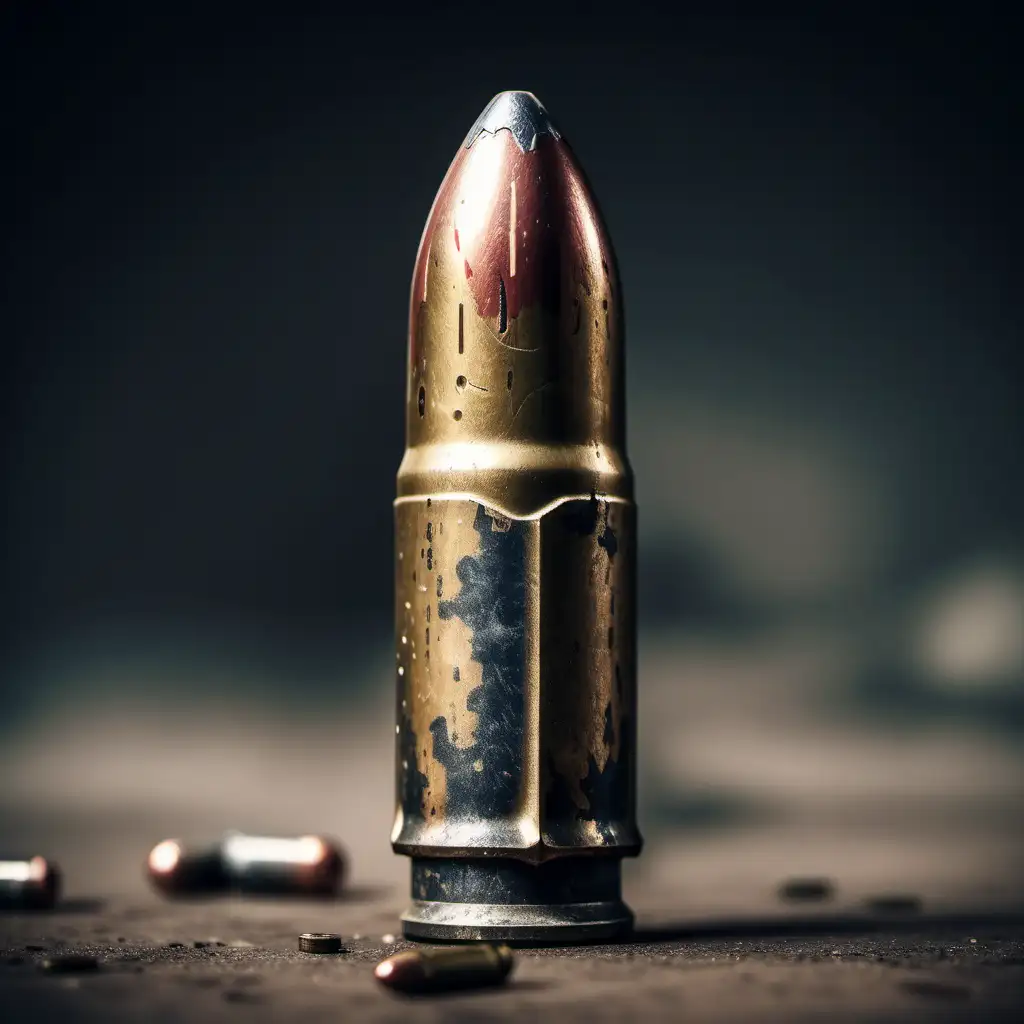 image of a bullet standing upright, an icon for a post-apocalyptic game representing 'ammo'.
