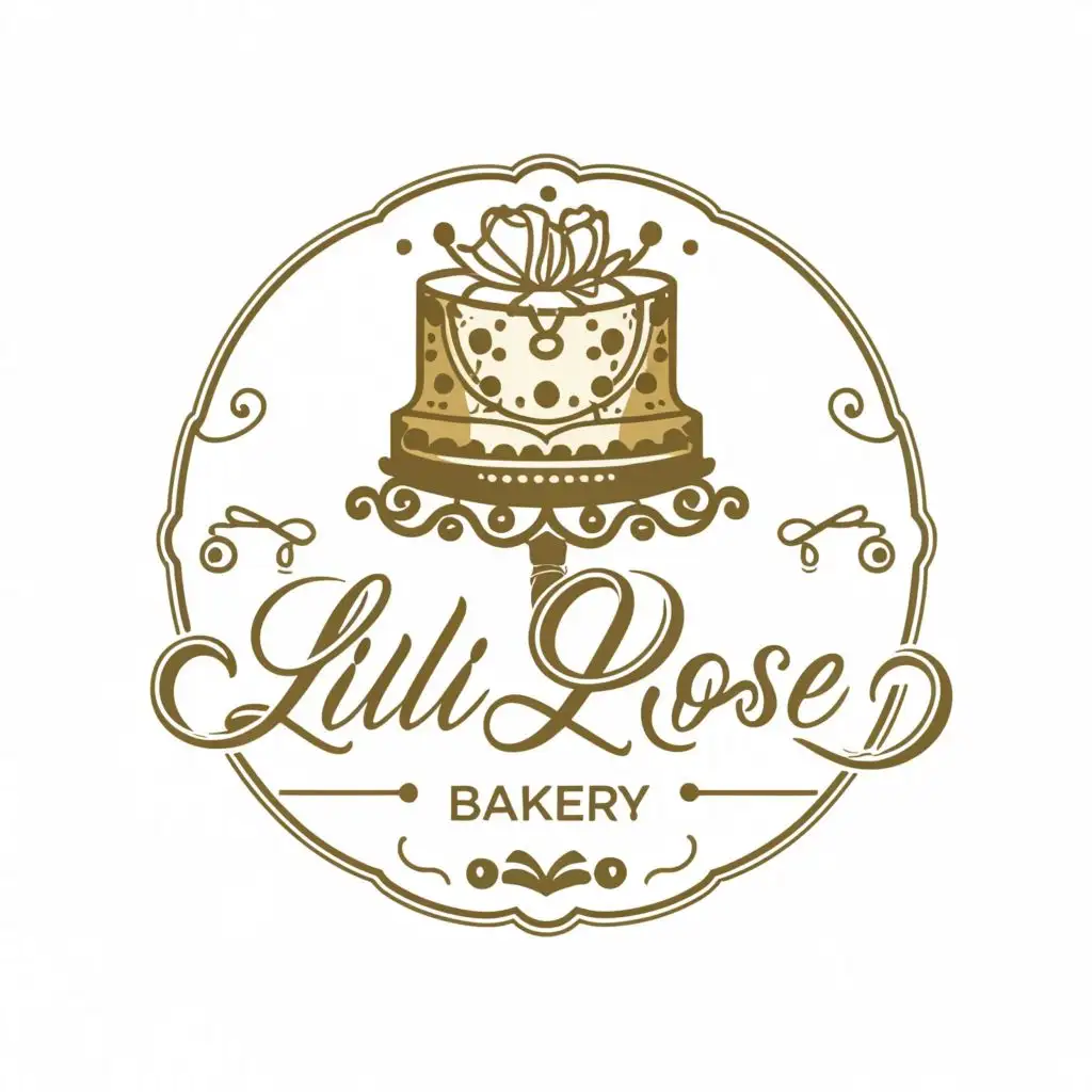 a logo design,with the text "liliRose Bakery", main symbol:a circular logo for a cake business with a special Luxury design for wedding and big events,Moderate,clear background