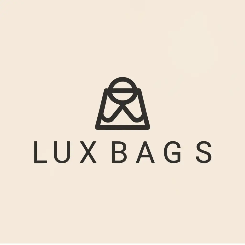 a logo design,with the text "LuxBags", main symbol:ladies bag,Minimalistic,clear background