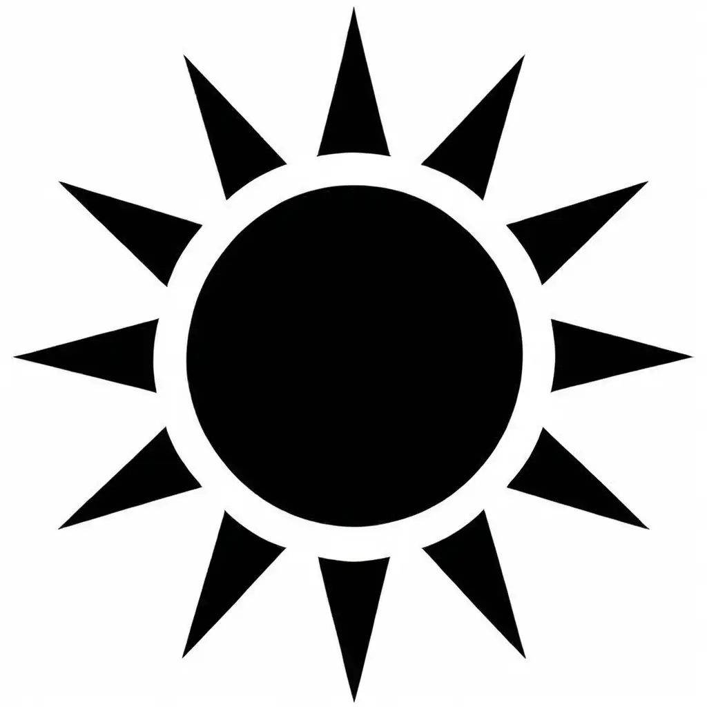 Monochrome Sun Silhouette Clipart