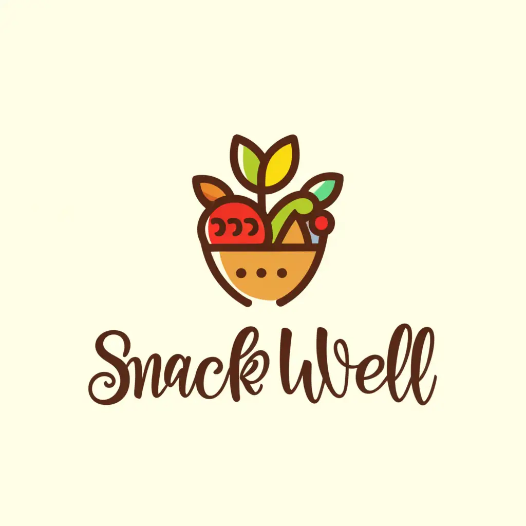 a logo design,with the text "Snack Well", main symbol:Snacks, Healthy Foods, Vegetable Plate,complex,be used in Restaurant industry,clear background
