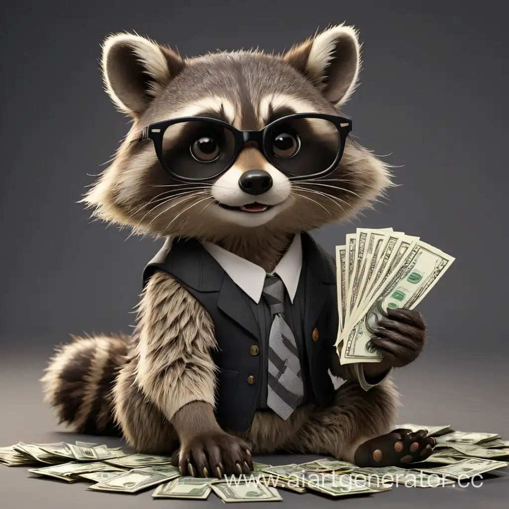 Stylish-Raccoon-Holding-Money-in-Its-Paws