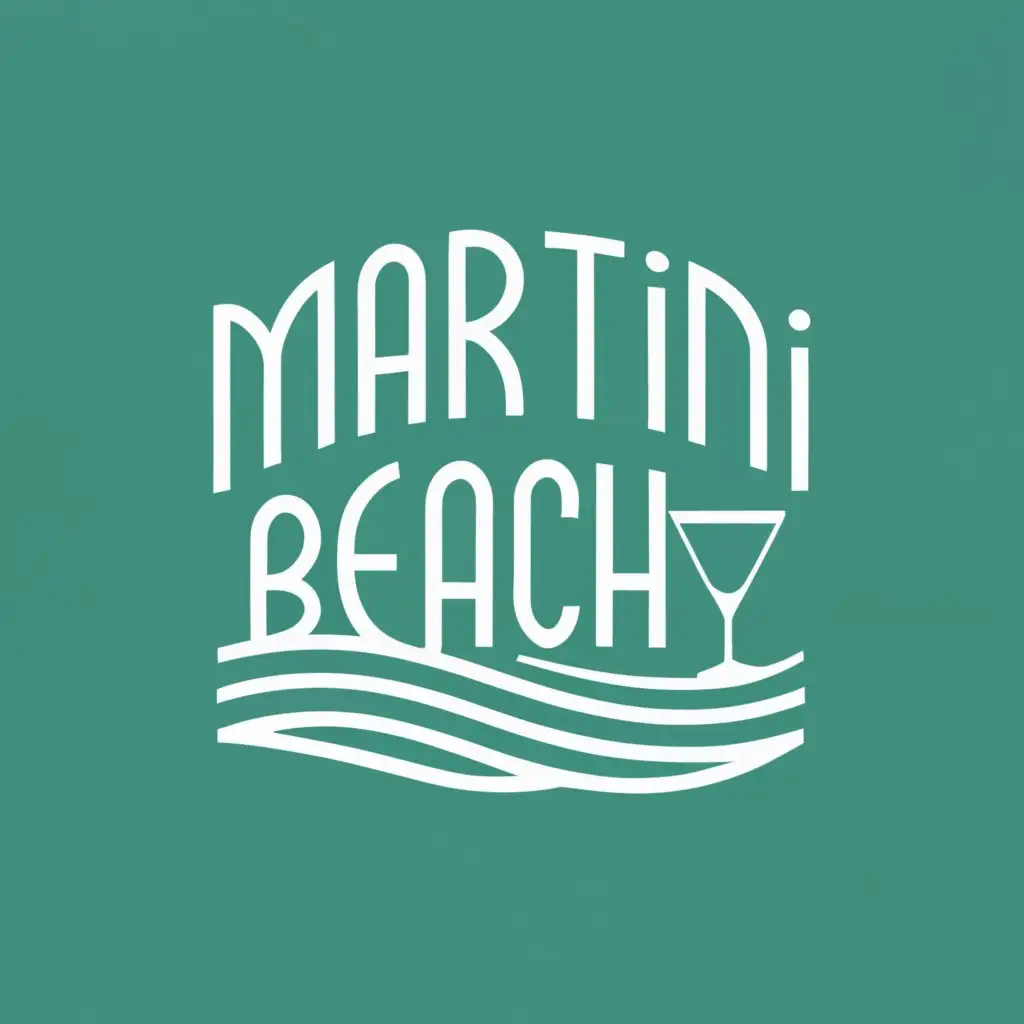 logo, martini beach, with the text "martini beach", typography