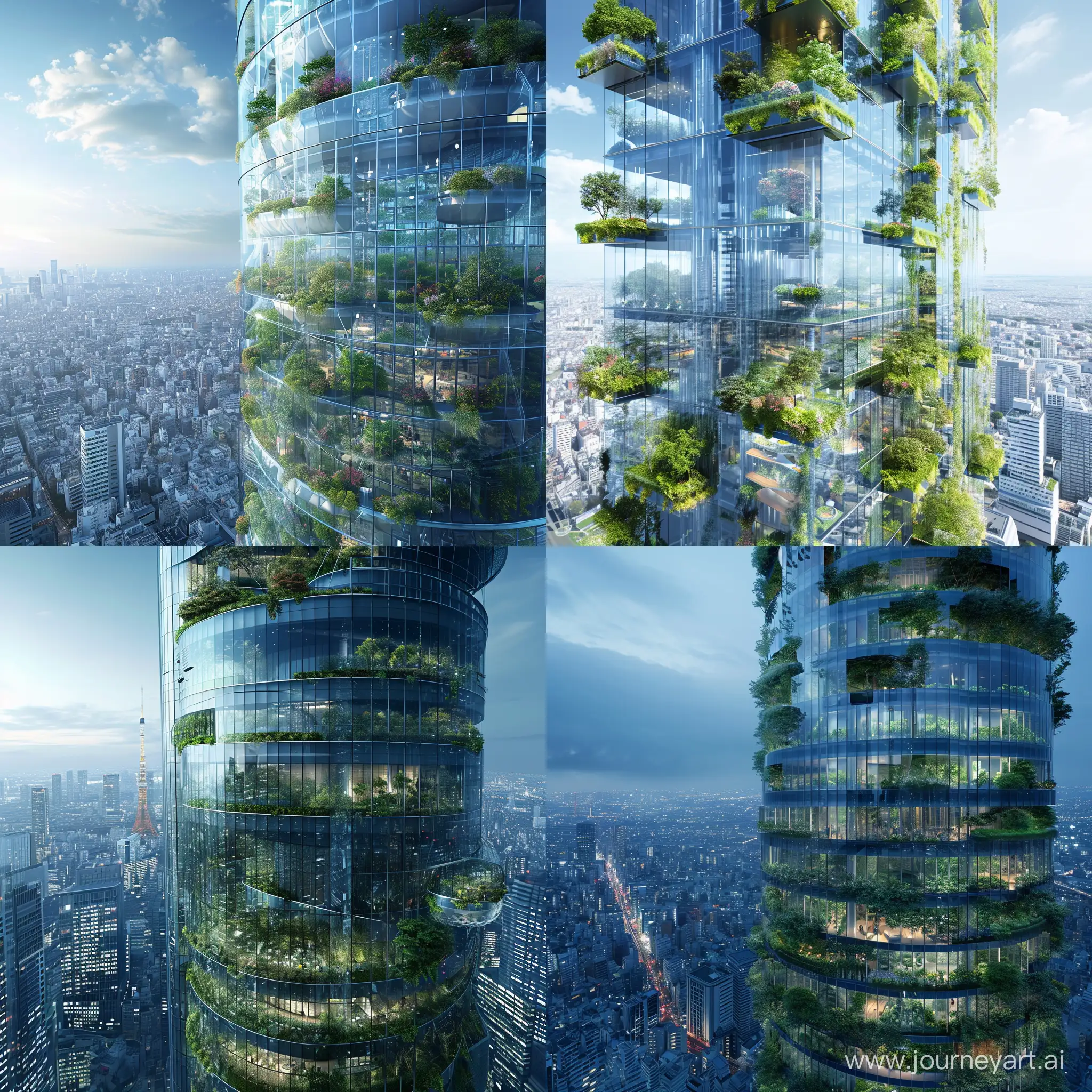 Futuristic-Glass-Skyscraper-with-Parametric-Facade-and-Hanging-Gardens-in-Tokyo