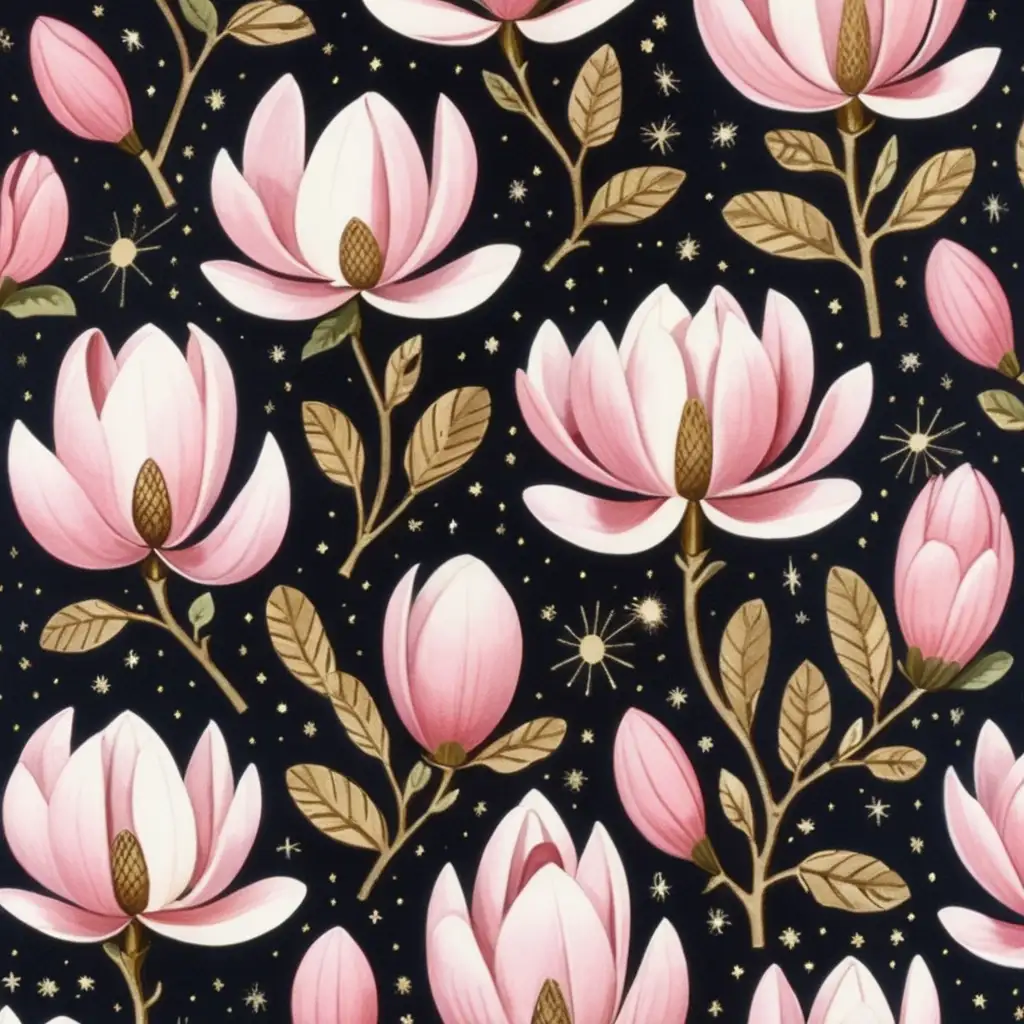 Charming Magnolia Wallpaper Inspired by Dorothy Draper and Rifle Paper Art Deco Galaxy