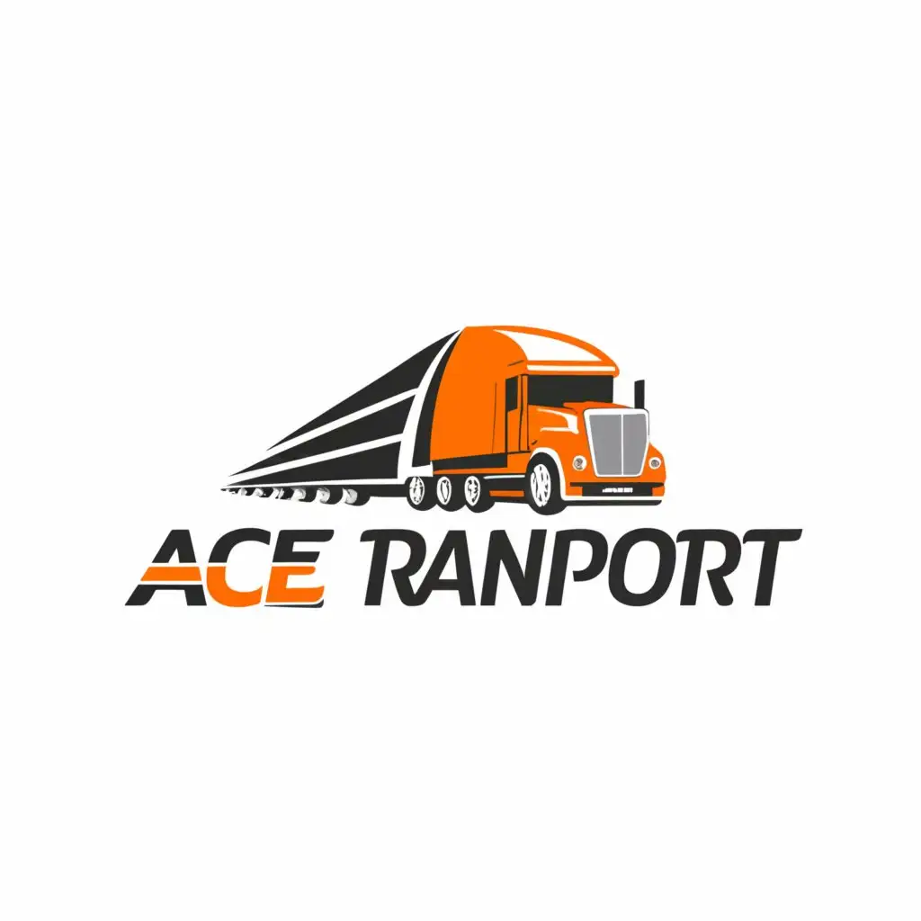 a logo design,with the text "Ace Transport", main symbol:Semi truck,Moderate,be used in Automotive industry,clear background