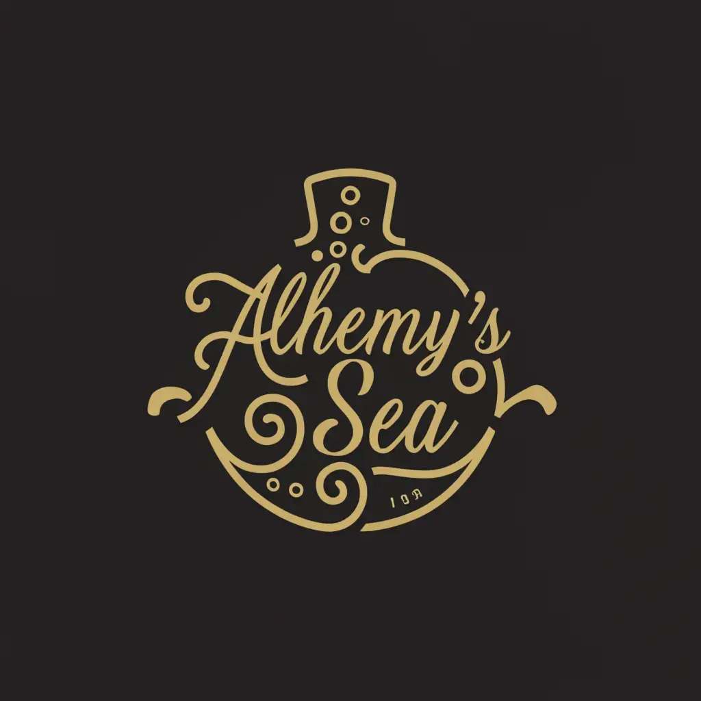 a logo design,with the text "alchemyssea", main symbol:potion,complex,be used in Beauty Spa industry,clear background