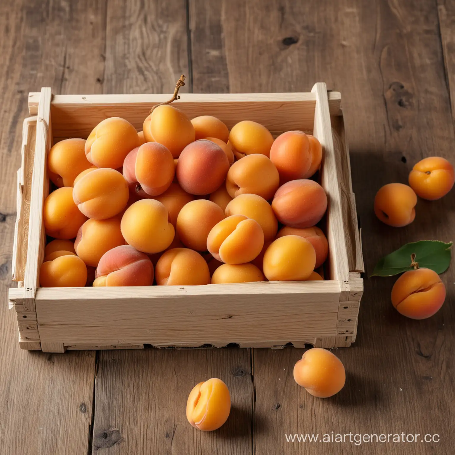 Fresh-Apricots-Displayed-in-Rustic-Wooden-Container