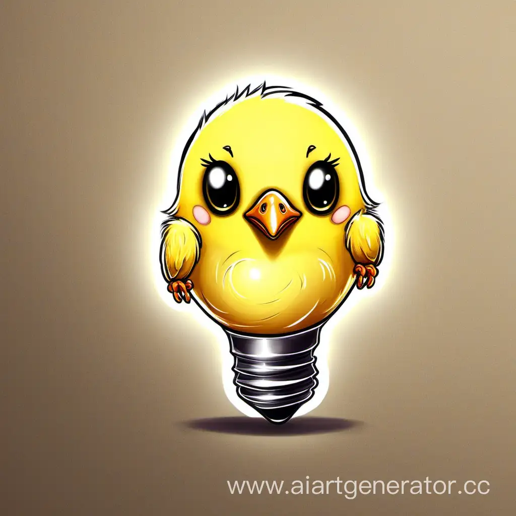 Cute-Chick-with-Illuminating-Light-Bulb