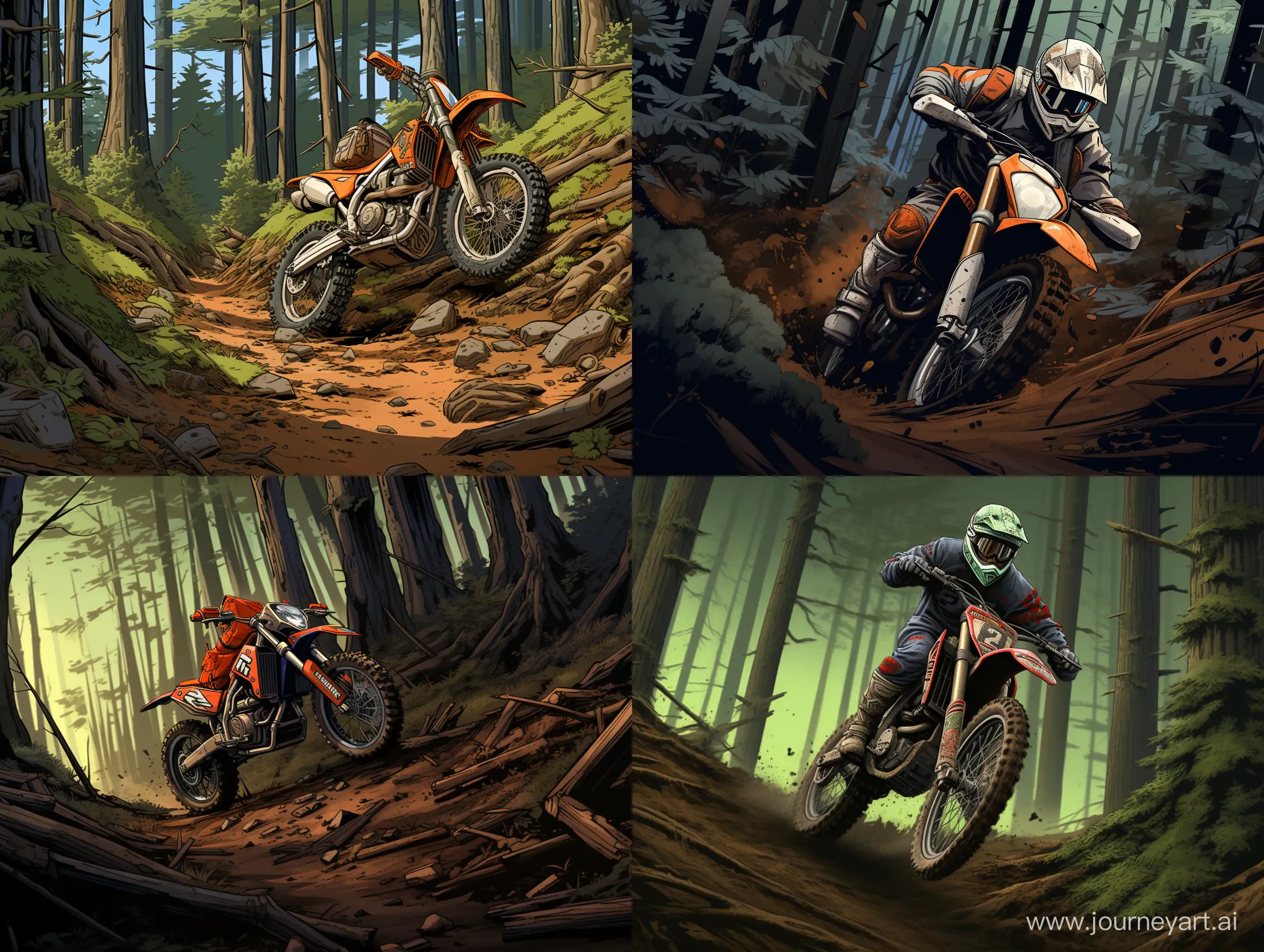 Cartoon-Moto-Enduro-Race-in-the-Enchanted-Forest
