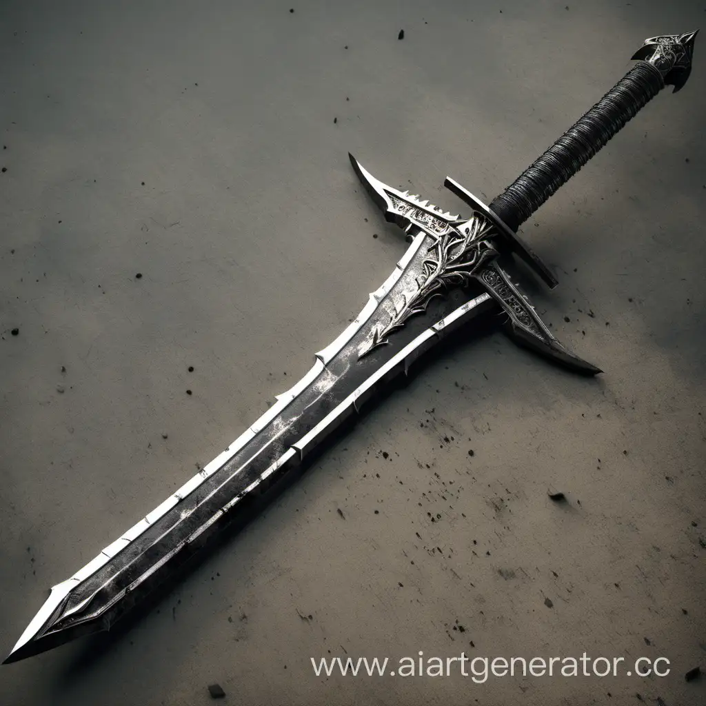 Постапокалипсис, Грубо сделанный меч из чёрного металла 