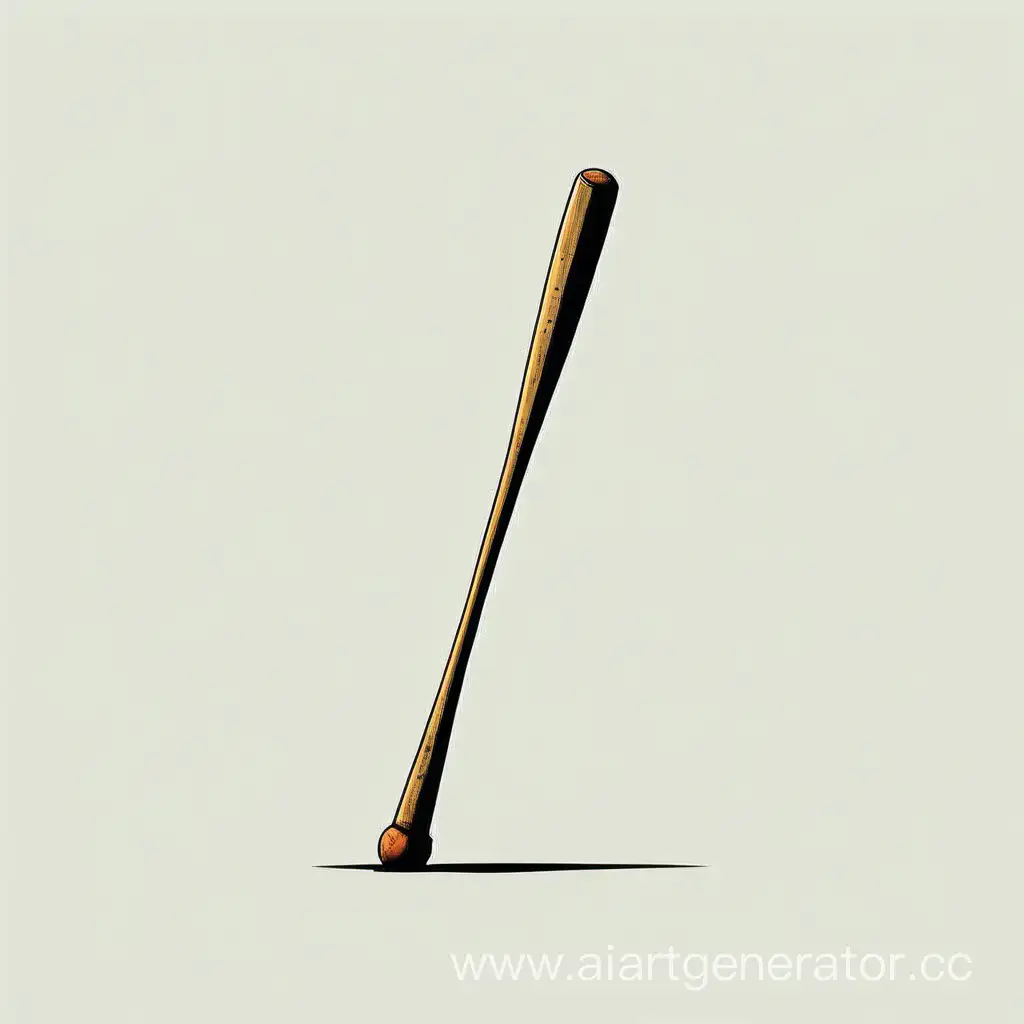 Create a minimalist rock album cover featuring only a baseball bat on a white background