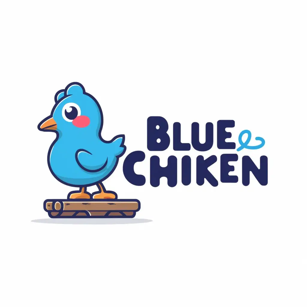 a logo design,with the text "Blue Chicken", main symbol:stuffed animal, blue chicken plush,Moderate,be used in Entertainment industry,clear background