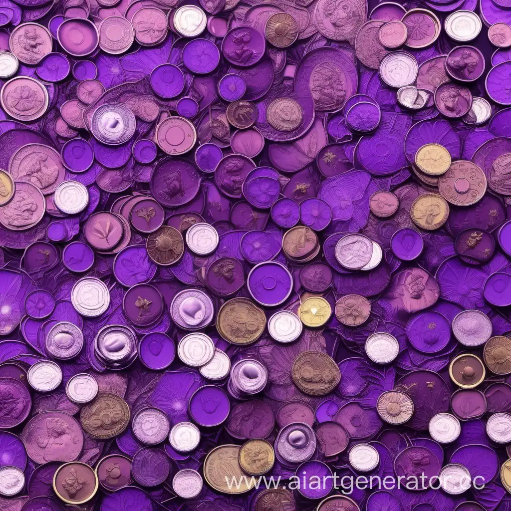космос и мульти фиолетовые монетки
