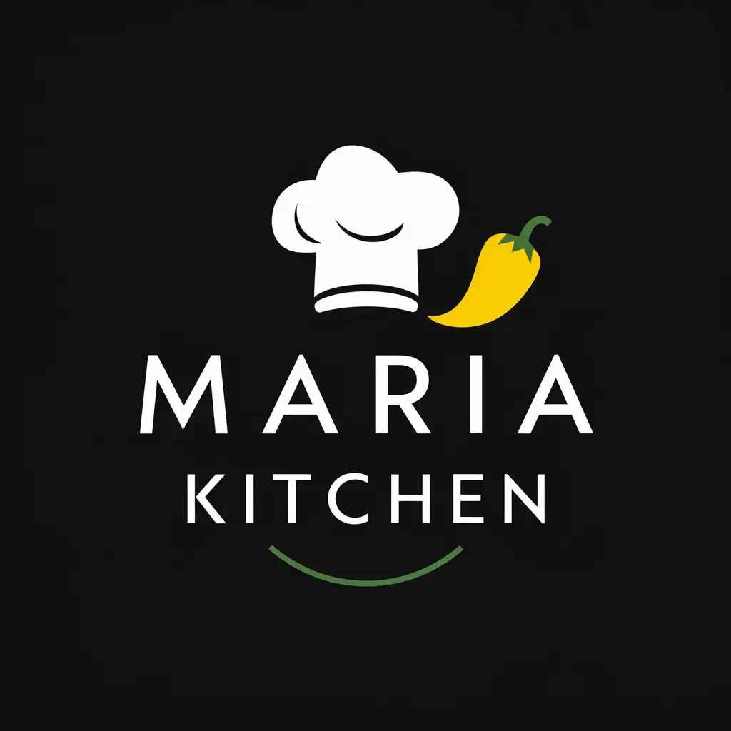 logo, chef hat and ghost pepper, with the text "Maria Kitchen", typography, be used in Restaurant industry