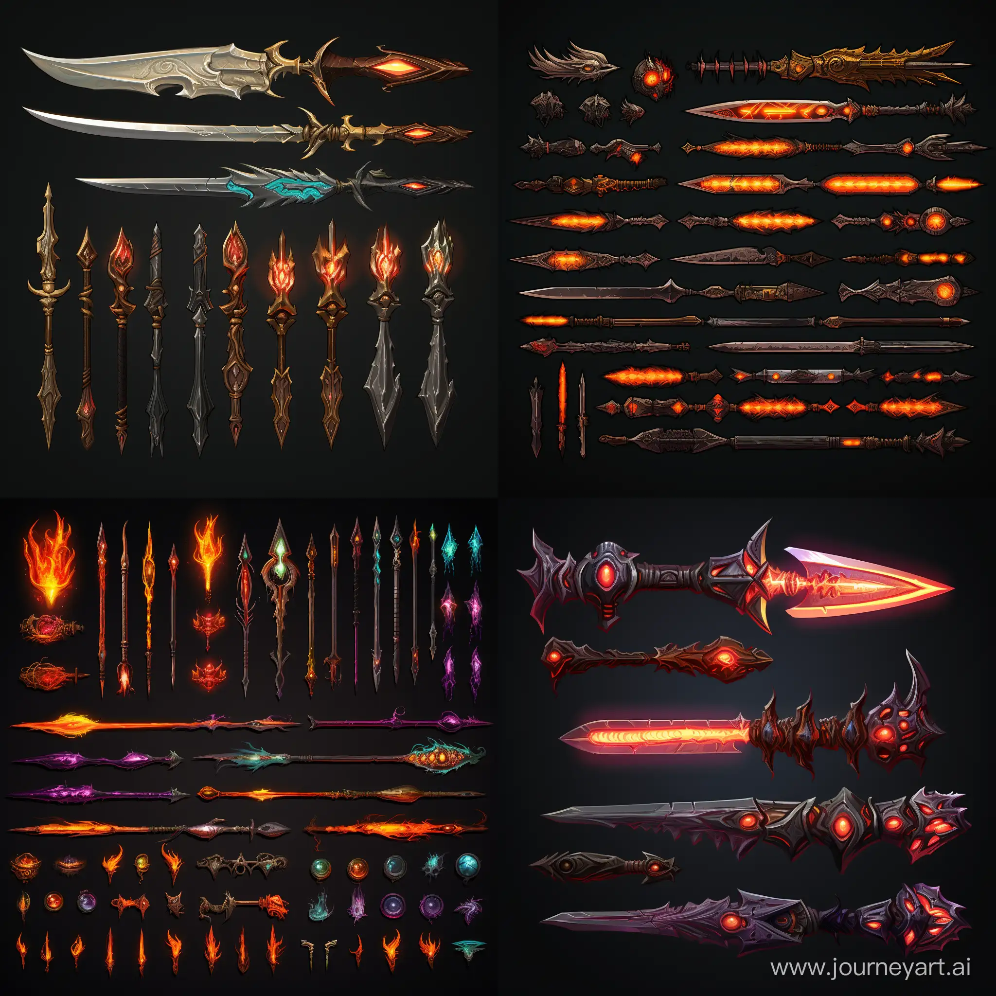 item spritesheet, effects ligh book weapons