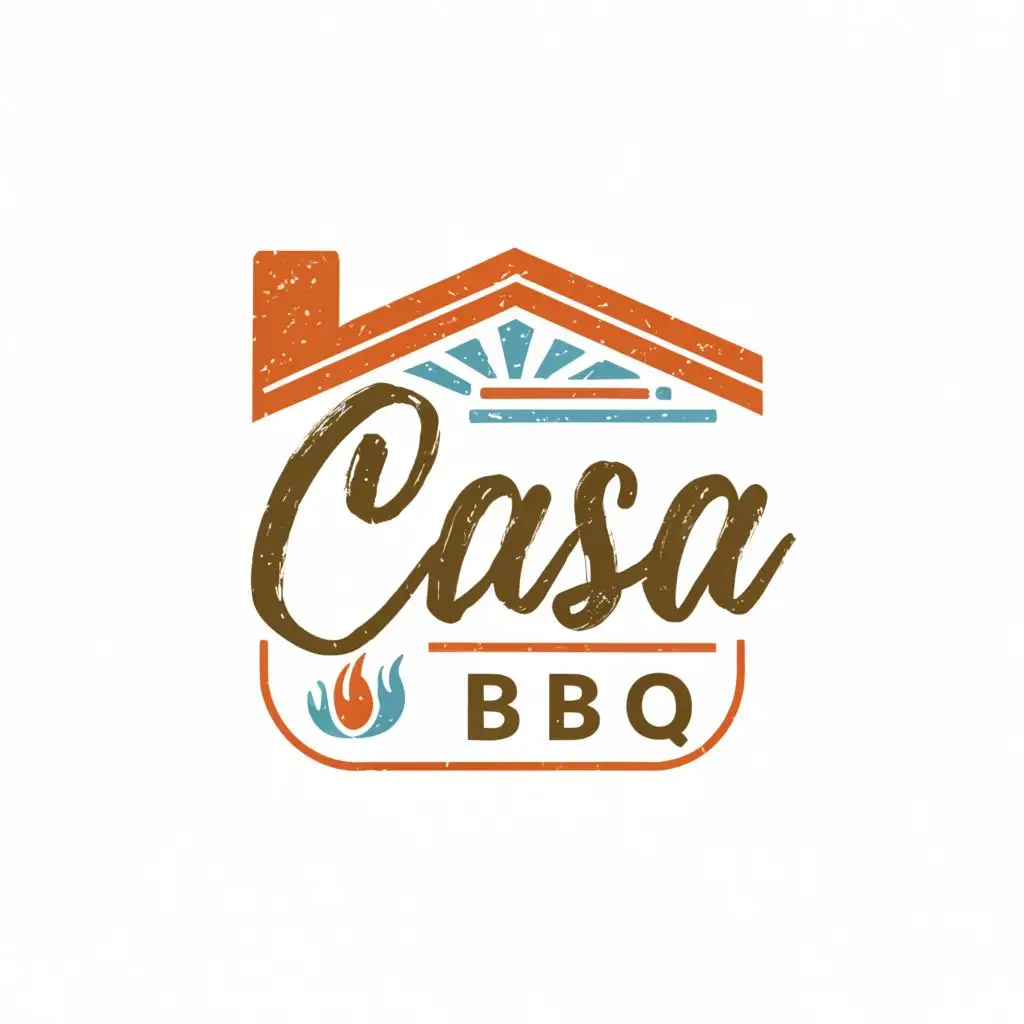 a logo design,with the text "Casa BBQ", main symbol:letters, house in Spanish,Moderate,be used in Restaurant industry,clear background