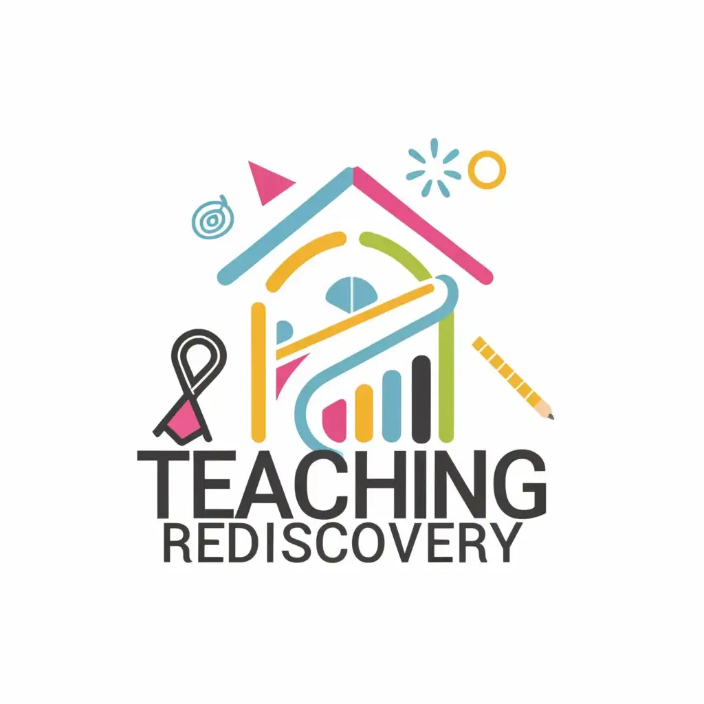 a logo design,with the text "Teaching Rediscovery", main symbol:reinforcement school with playful, private, and individual teaching, where the child learns while having fun and playing.,complex,be used in Education industry,clear background