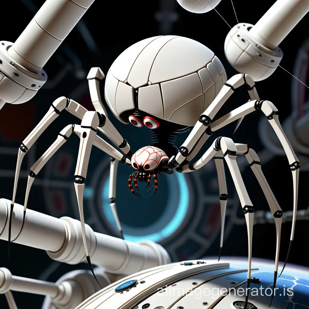 robot spider on a space station