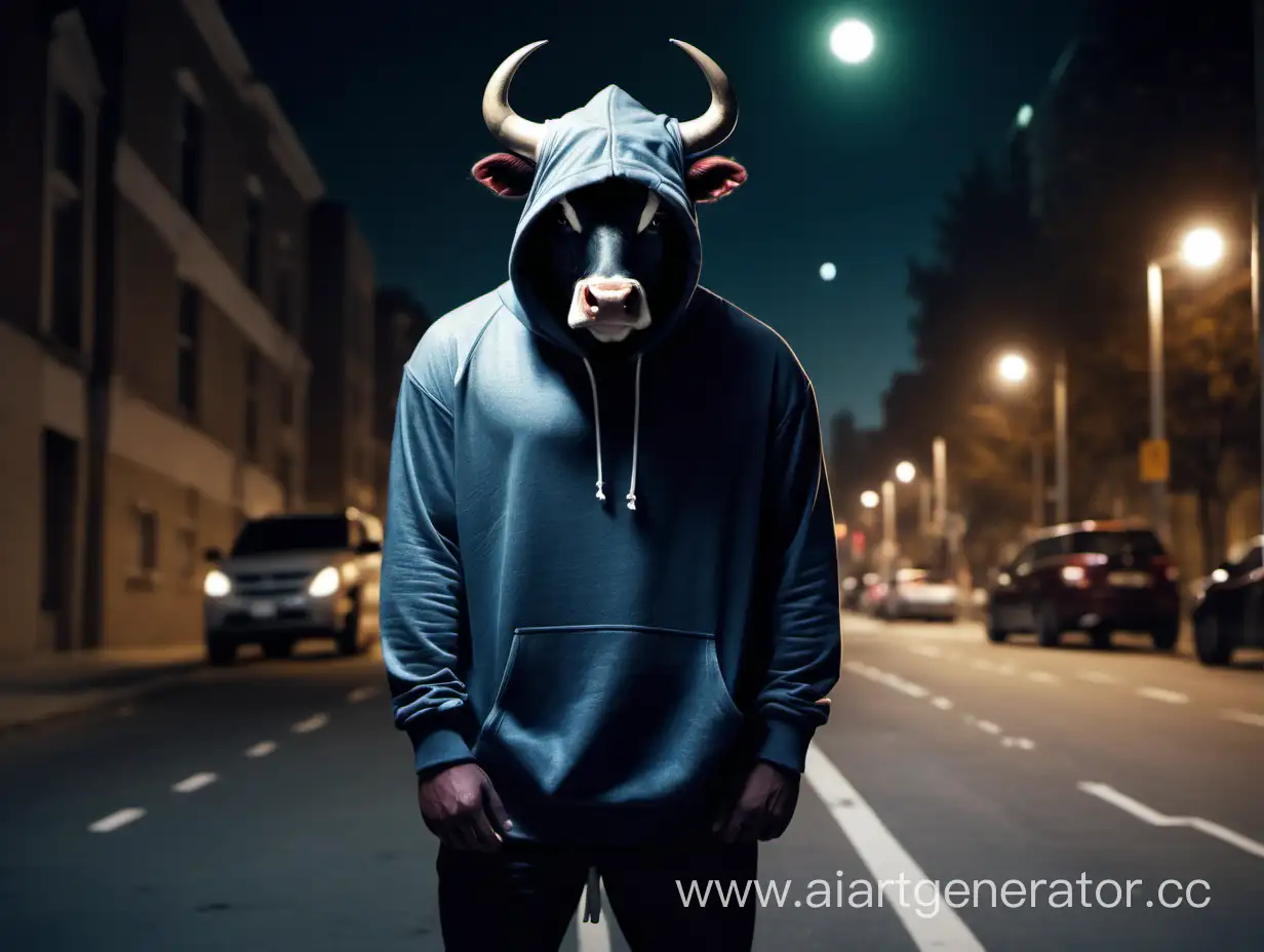 Urban-Bull-in-Hoodie-Night-Scene
