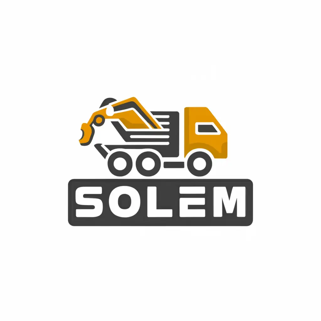 a logo design,with the text "SOLEM", main symbol:TRUCK,complex,be used in Construction industry,clear background