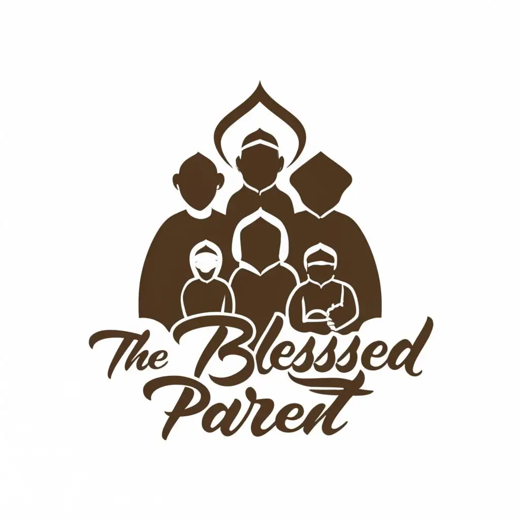 logo, Muslim Family, with the text "The Blessed Parent", typography, be used in Religious industry