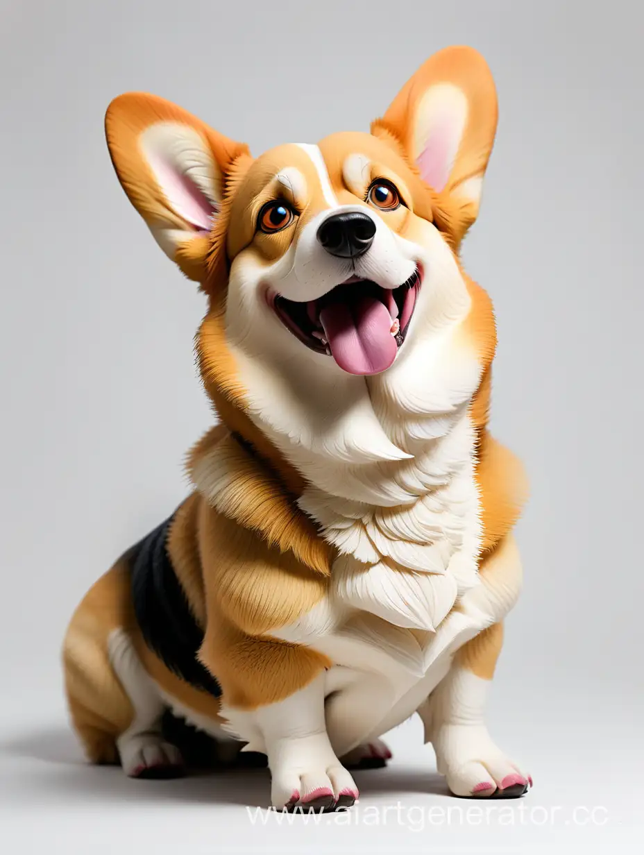 Adorable-Corgi-Dog-Posing-on-White-Background