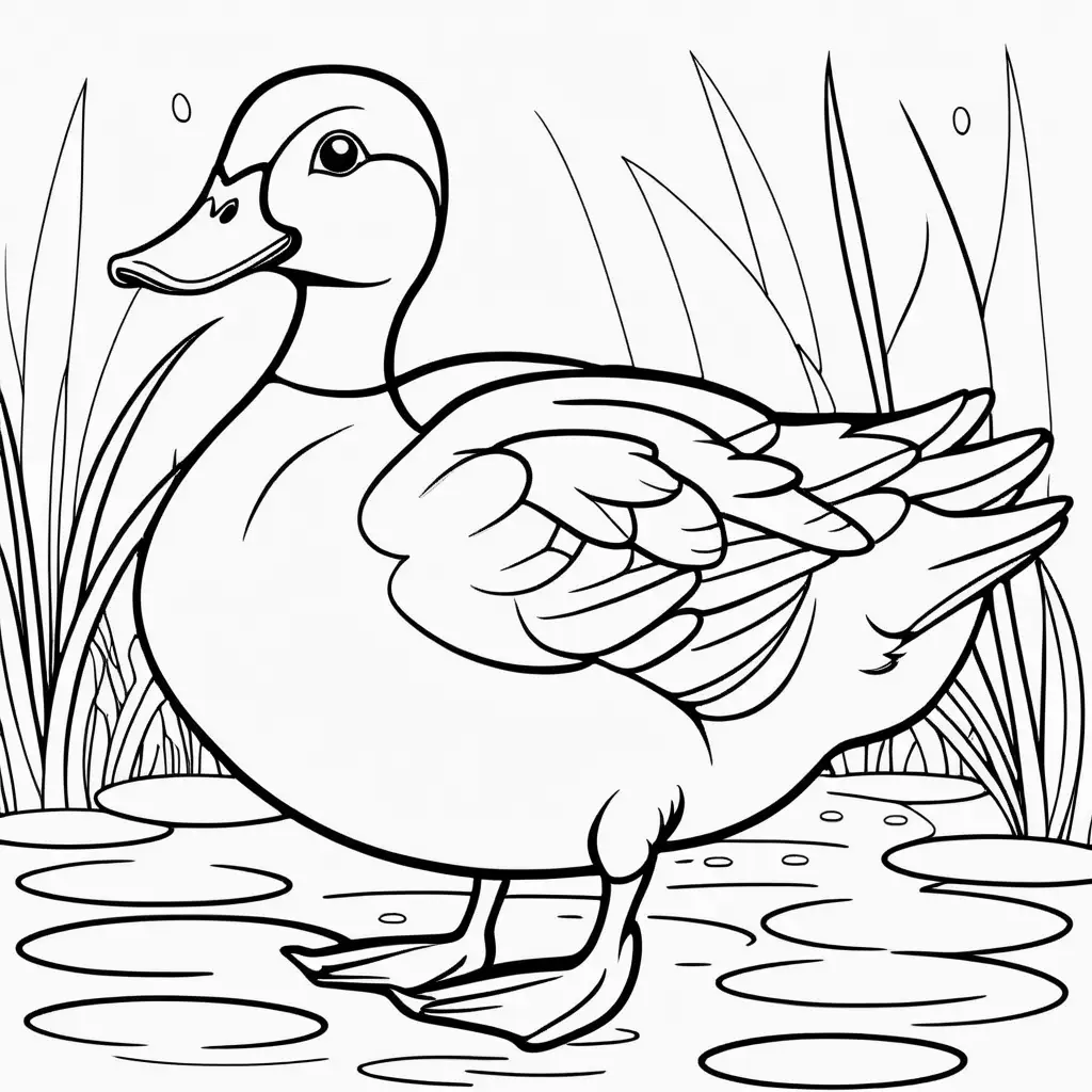 cute duck coloring page

