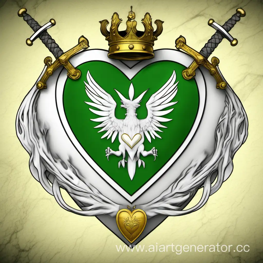 the coat of arms of the white-green heart clan