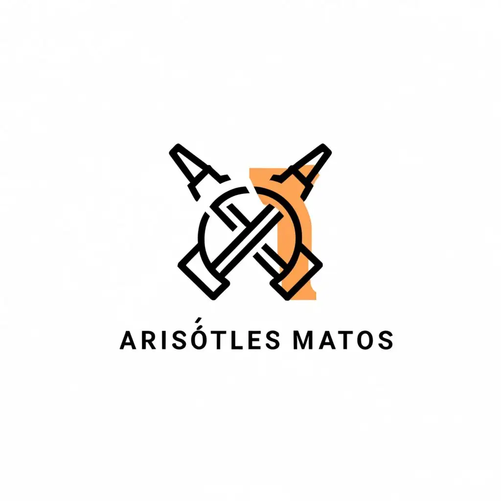 a logo design,with the text "Aristóteles Matos", main symbol:surveying instruments,Minimalistic,clear background