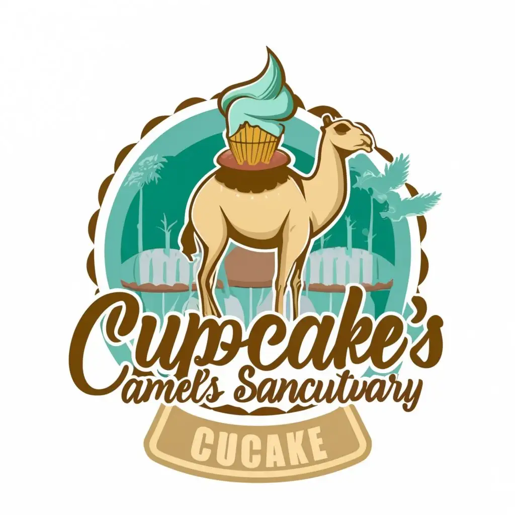 LOGO-Design-For-Cupcake-Camels-Sanctuary-Sweet-Treats-with-a-Unique-Twist