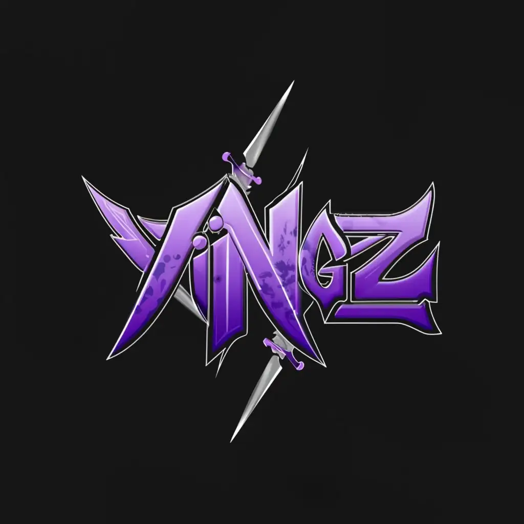a logo design,with the text "YINGZ", main symbol:a purple and black logo, use sward for Y lettre, futuristic,Moderate,clear background