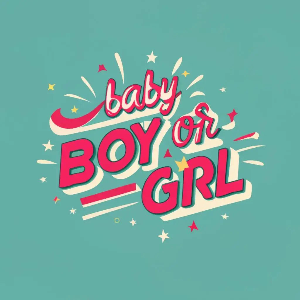 logo, baby boy or girl?, with the text "gender party", typography, be used in Events industry