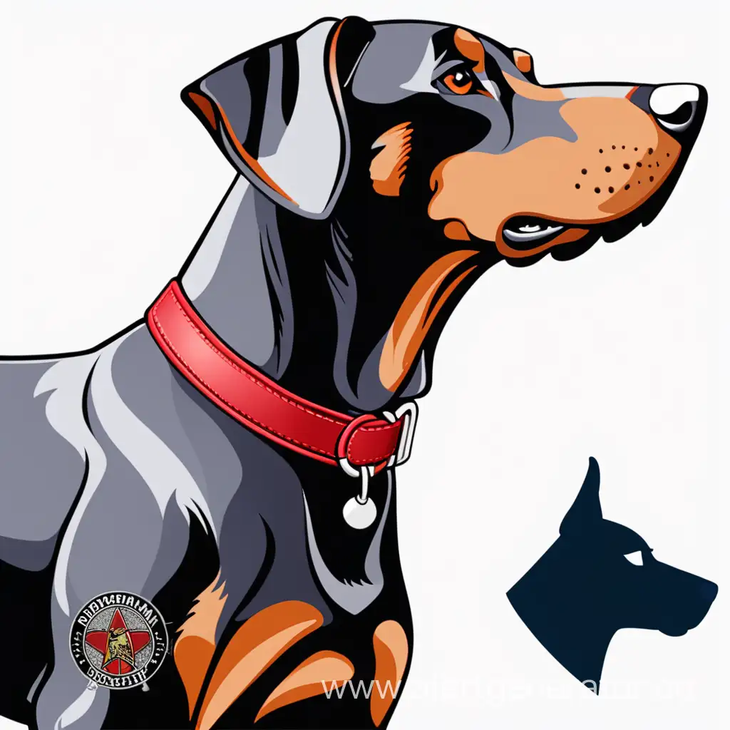 patch red dobermam pmc. only two colors. profile
