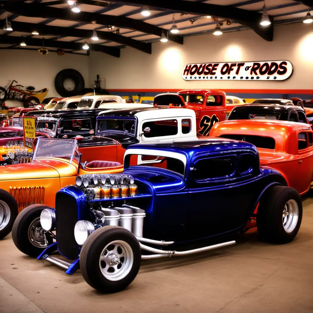 Customized Hot Rods Displayed in Unique House Setting