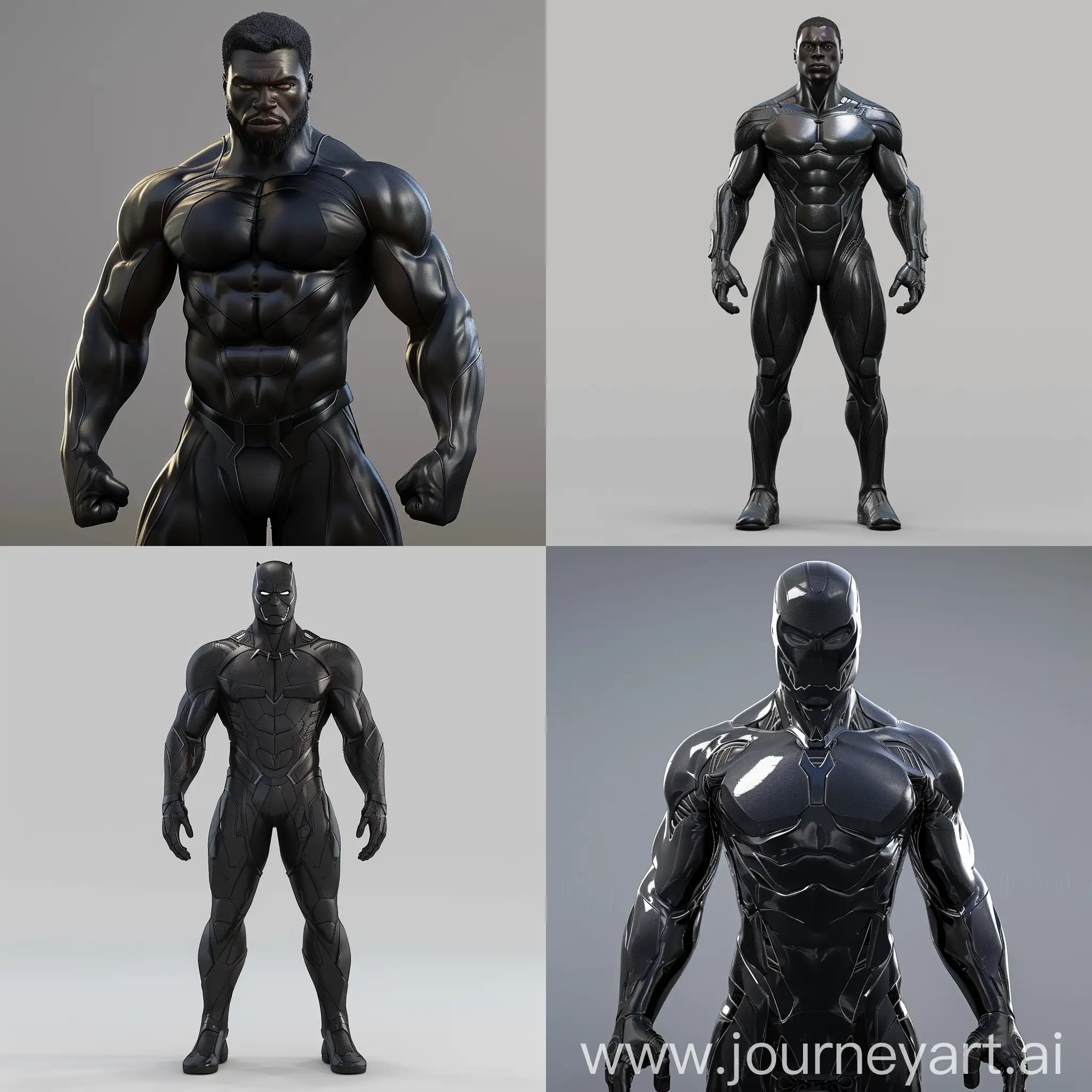 Black super man with black suit 3d model