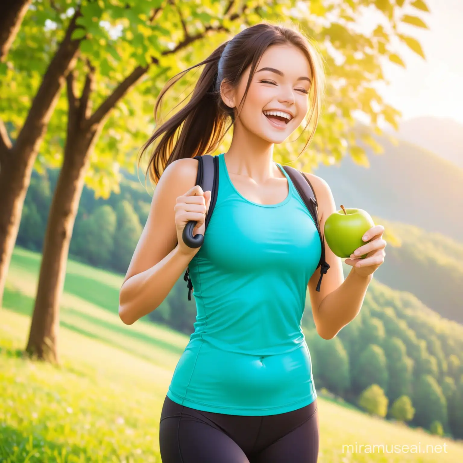 Joyful Individual Embracing Outdoor Wellness