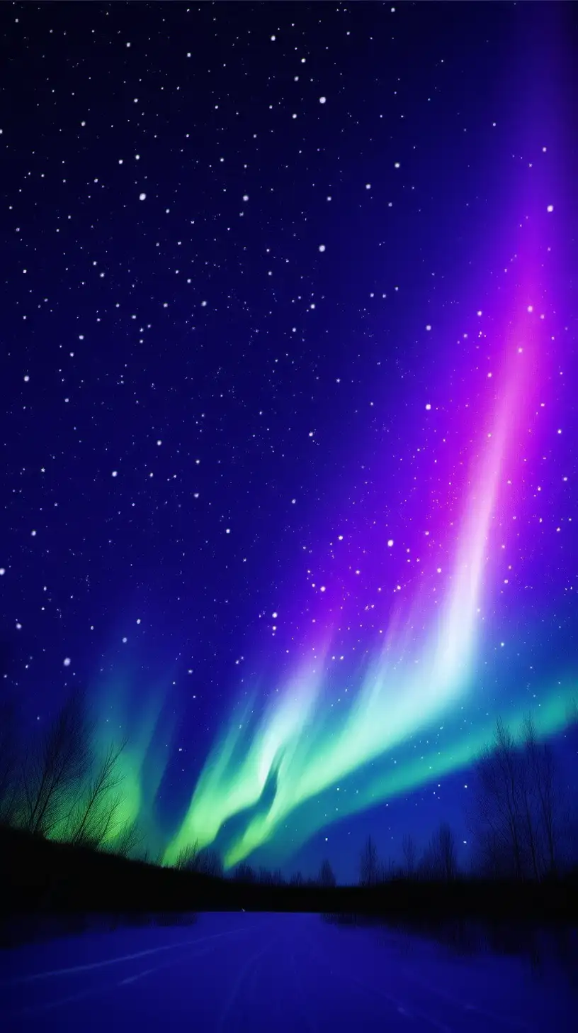 northern light skies, dark blues, purples only, with a lot of stars sky only, no ground, no mountains, no snow
