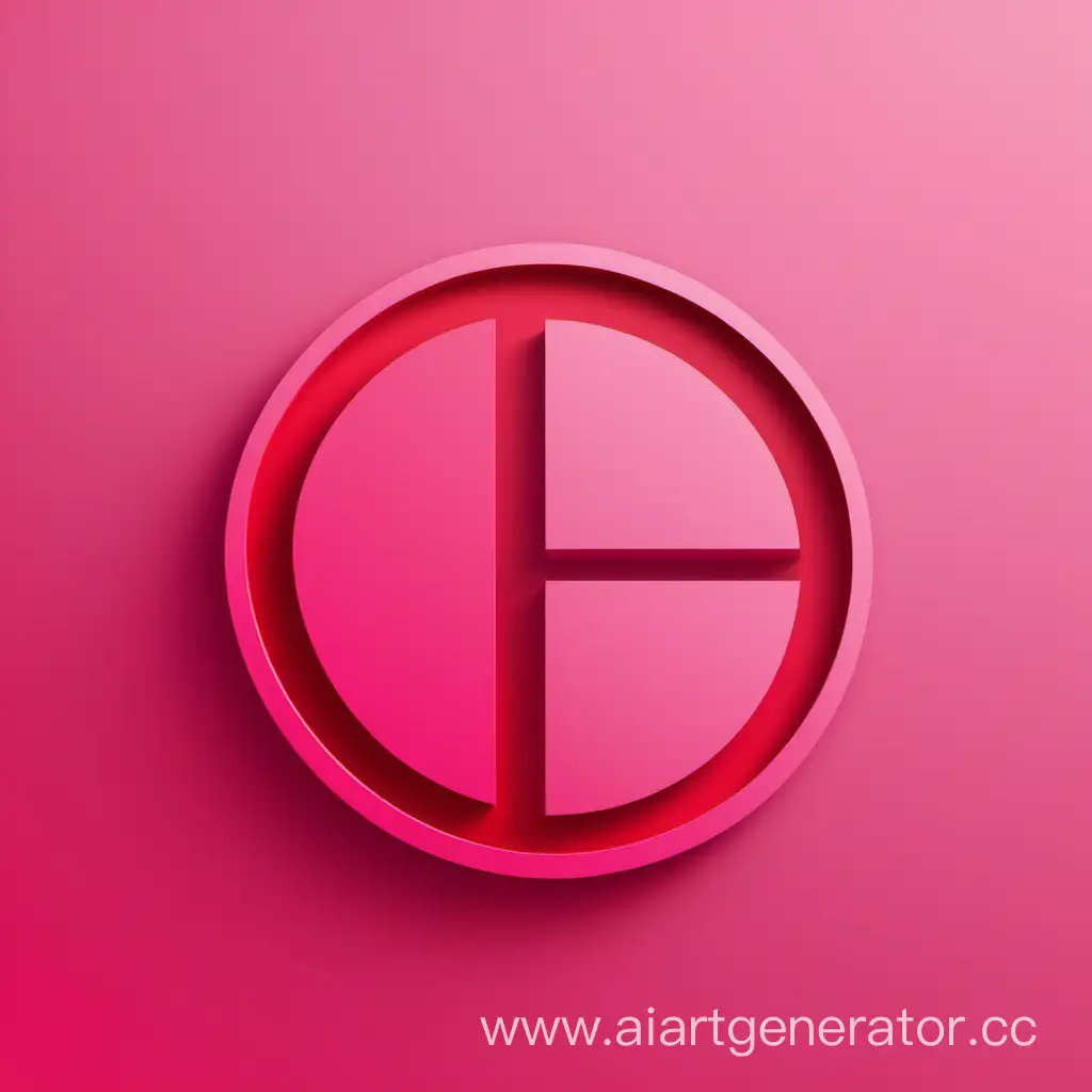 Логотип в форме круга. 
Разделен на половину.
На левой стороне цвет розовый
На правой стороне цвет красный