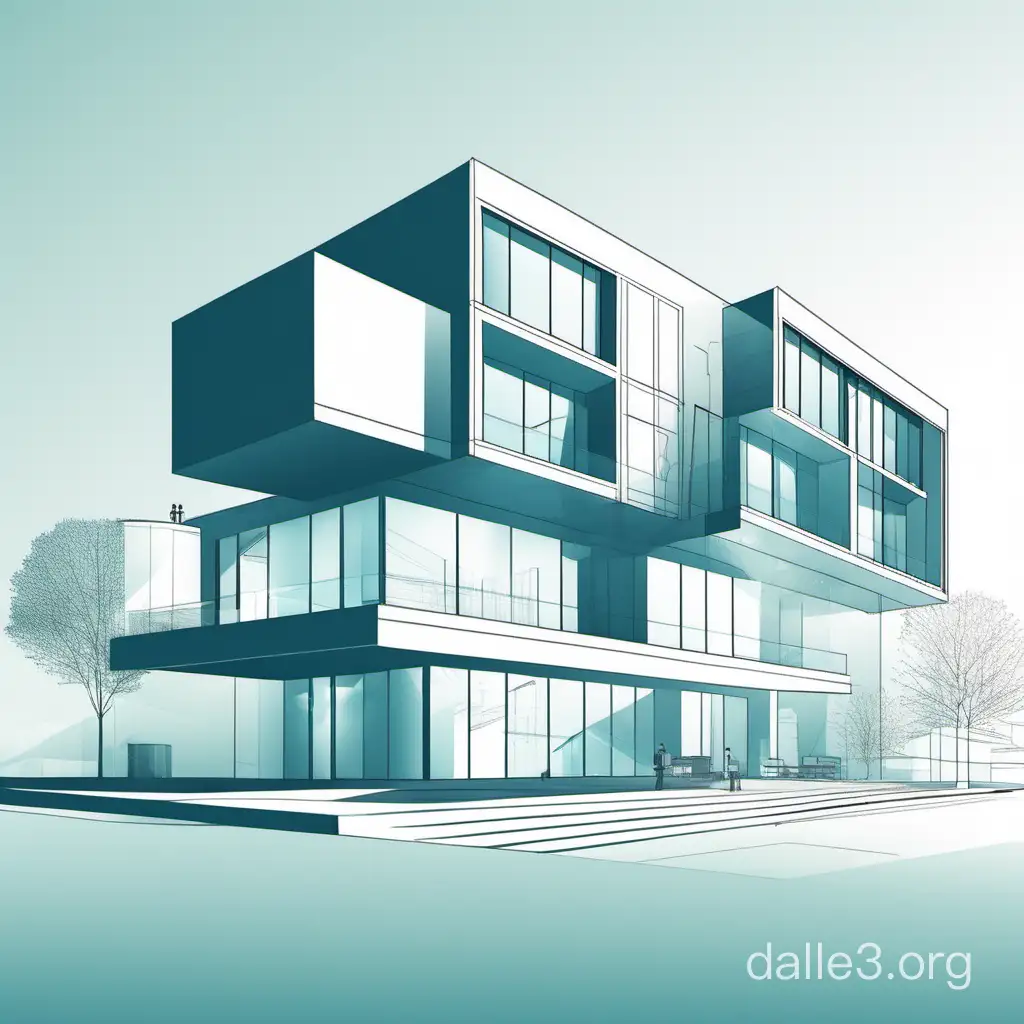 "Design subtle yet modern vector illustrations visualizing our approach to architectural design and innovation."