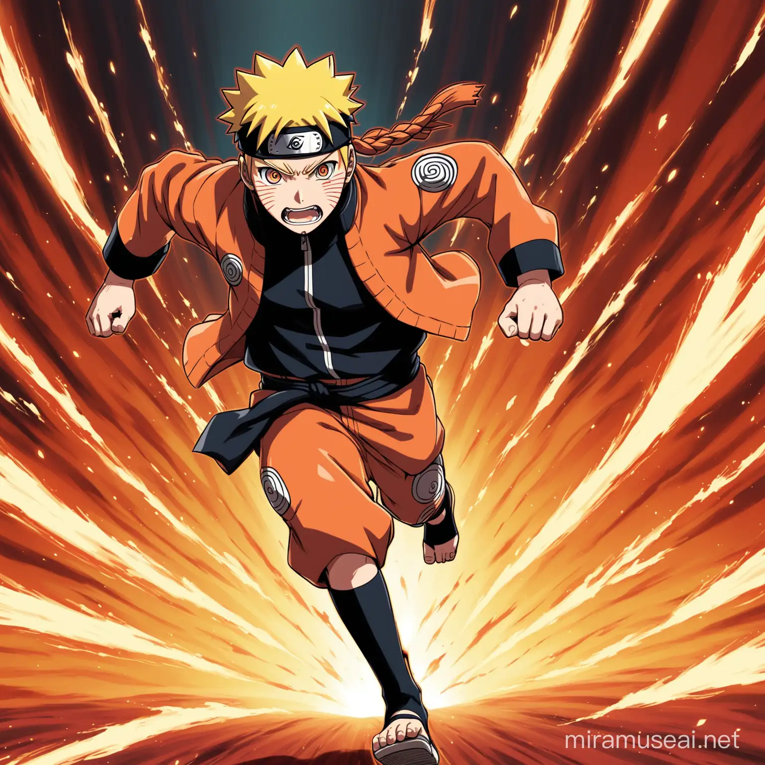 Fierce Naruto Running Towards Viewer