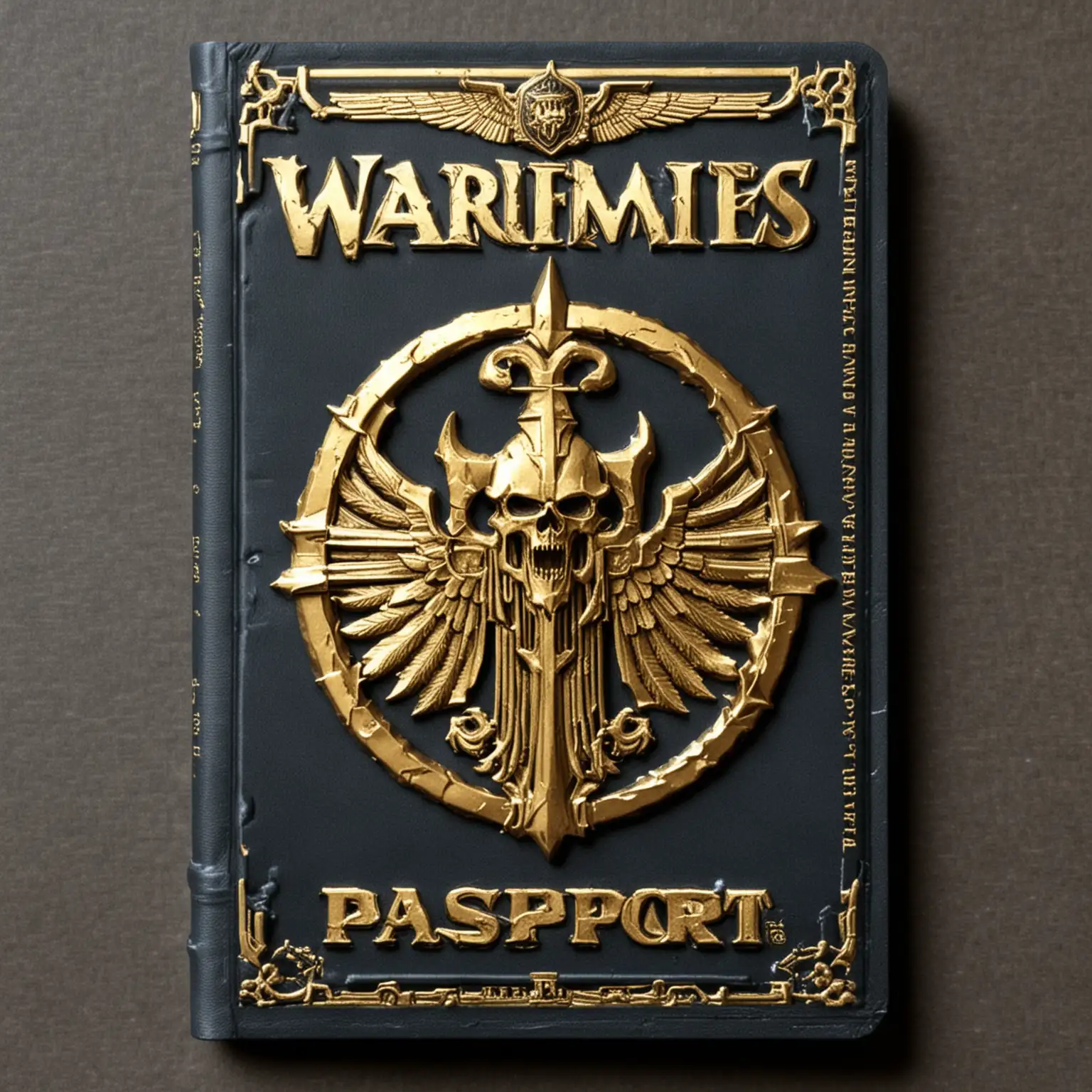 Golden Warhammer of the Imperium in Passport Style