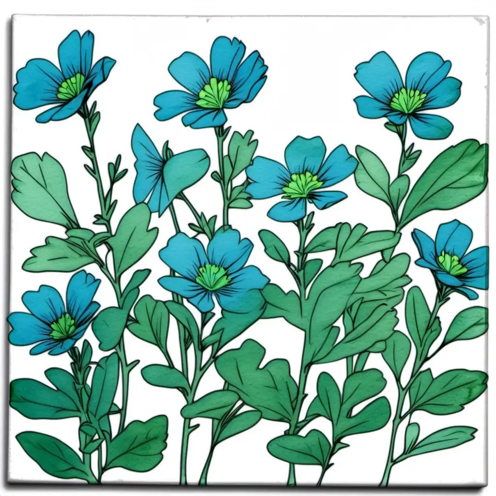 /imagine prompt pastel watercolor Rock Purslane FLOWERS, mounds of narrow evergreen blue-green leaves, washed out color, clipart on a white background andy warhol inspired --tile