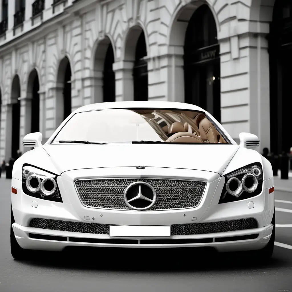 Elegant White Luxury Vehicle Owned by Wealthy Individual