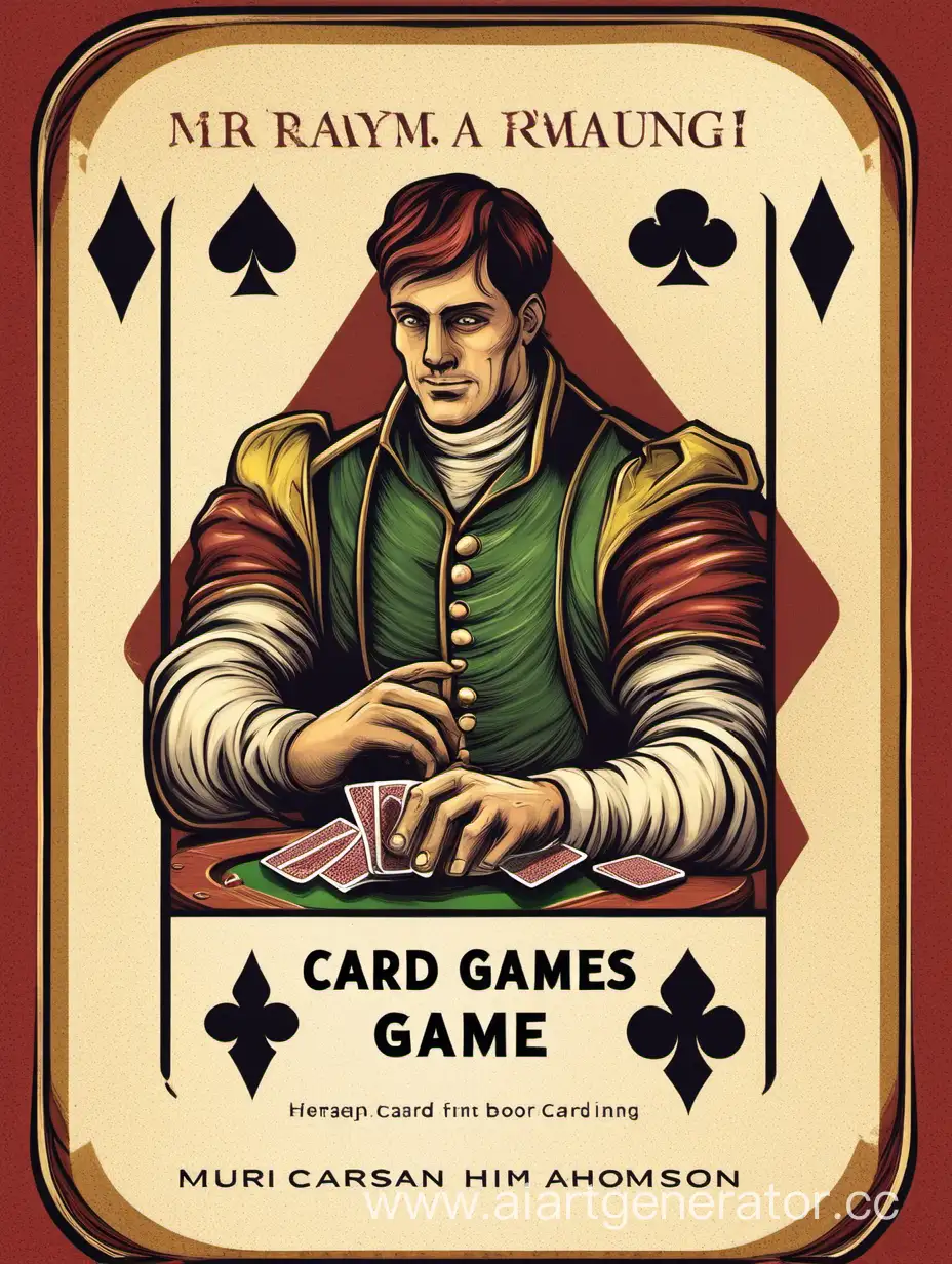 обложка для книги про карточные игры с игроком в карты 