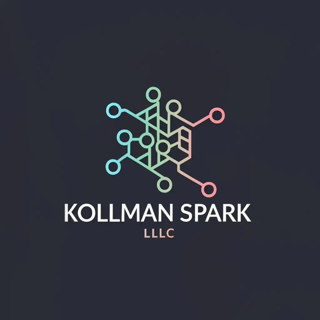 a logo design,with the text "Kollman Spark, LLC", main symbol:computer AI chip,Moderate,be used in Technology industry,clear background