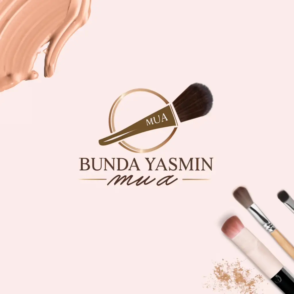 a logo design,with the text "Bunda Yasmin MUA", main symbol:Make up,Moderate,be used in Beauty Spa industry,clear background