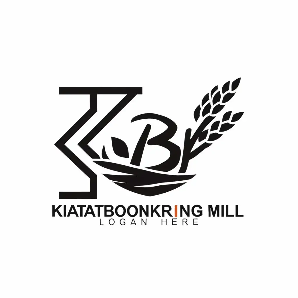 logo, minimalist and memorable logo for my company, Kiatboonkrong Rice Mill., with the text "KBK", typography, be used in Real Estate industry