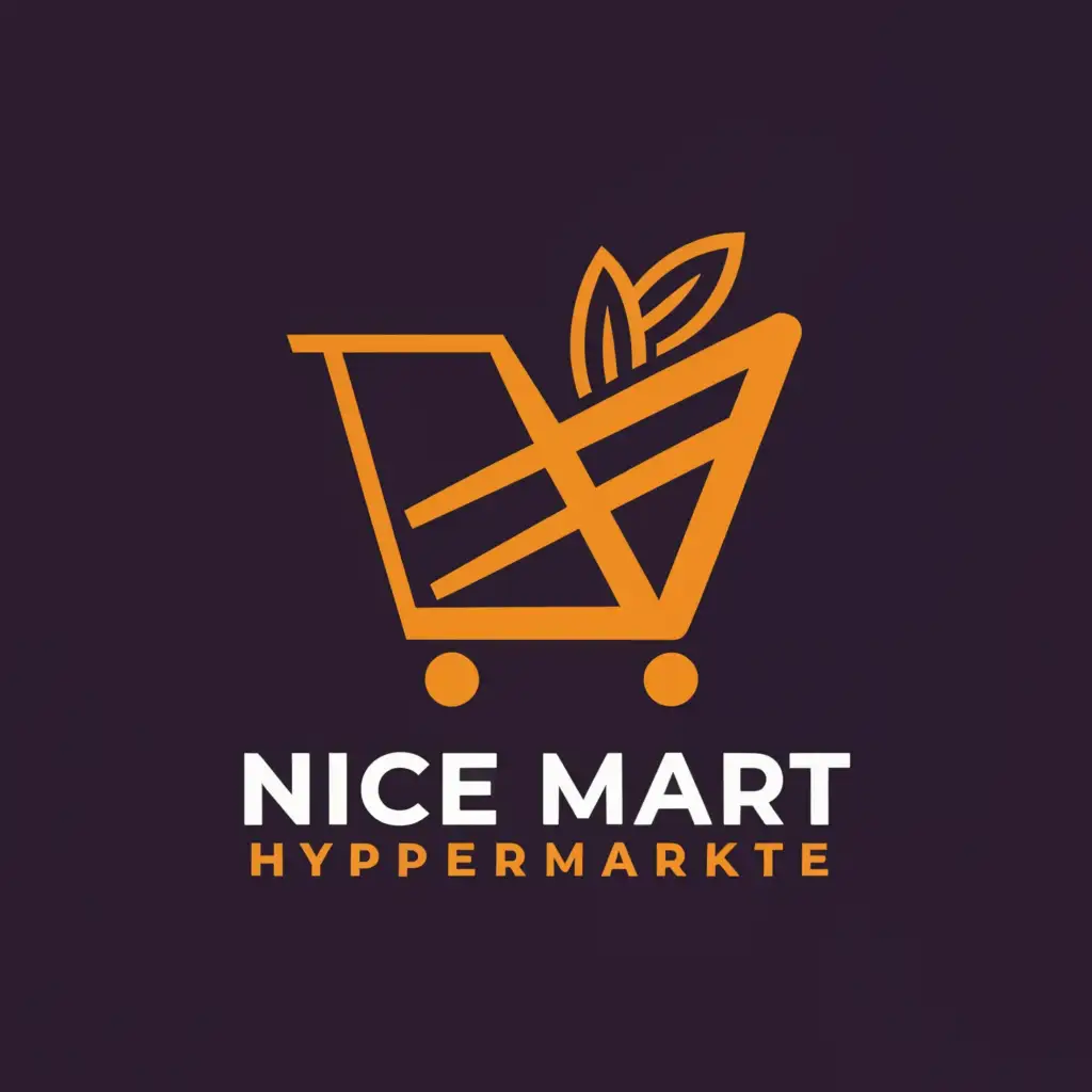 LOGO-Design-For-Nice-Mart-Hypermarket-Simple-N-with-Trolley-Symbol-for-Home-Family-Industry